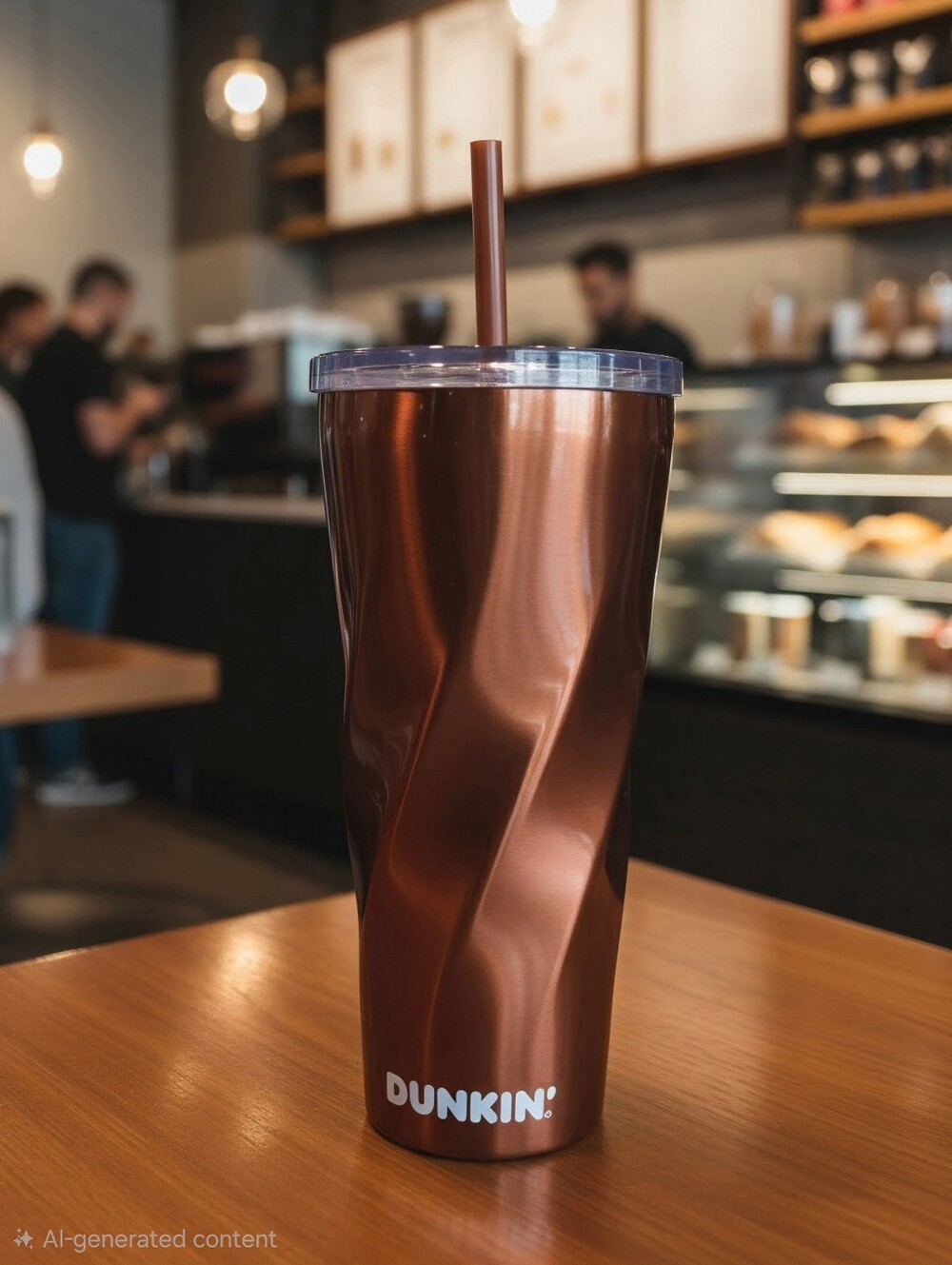 Dunkin' Donuts Fall 2022 Collection 24 oz Bronze Insulated Swirl Tumbler.